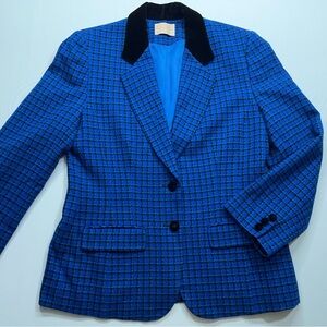 Pendleton Wool Blazer Womens Size 10 Blue Two Button Lined Made in USA